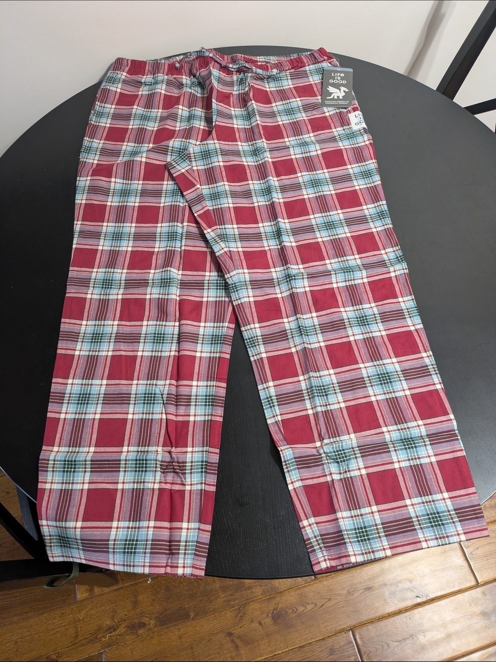 Life is Good Plaid Drawstring Lounge Pants - Red Plaid - New With Tags